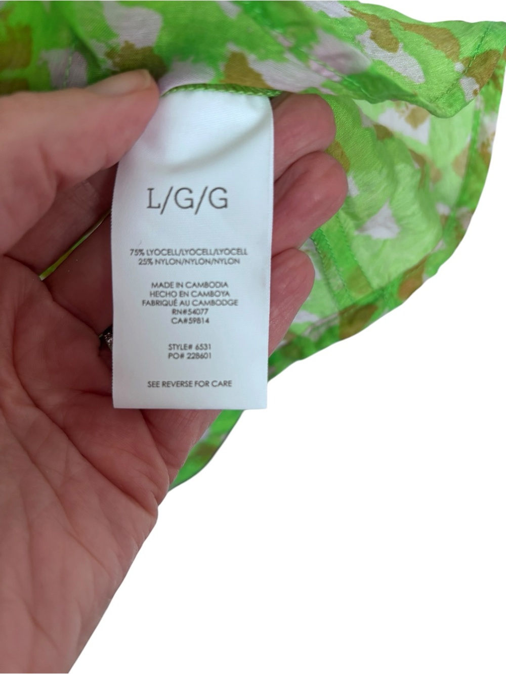 New!! Cabi shine popover bright green sheer sleeveless blouse large - Picture 5 of 6
